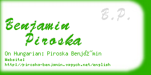 benjamin piroska business card